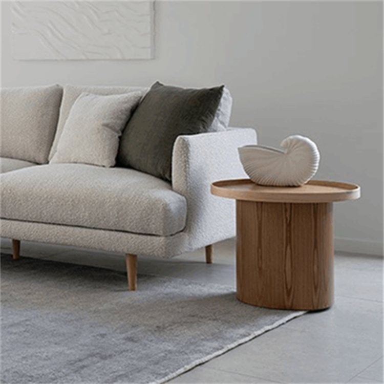 Trendy Spherical Espresso Desk for Residing Room - Small MDF Picket Furnishings