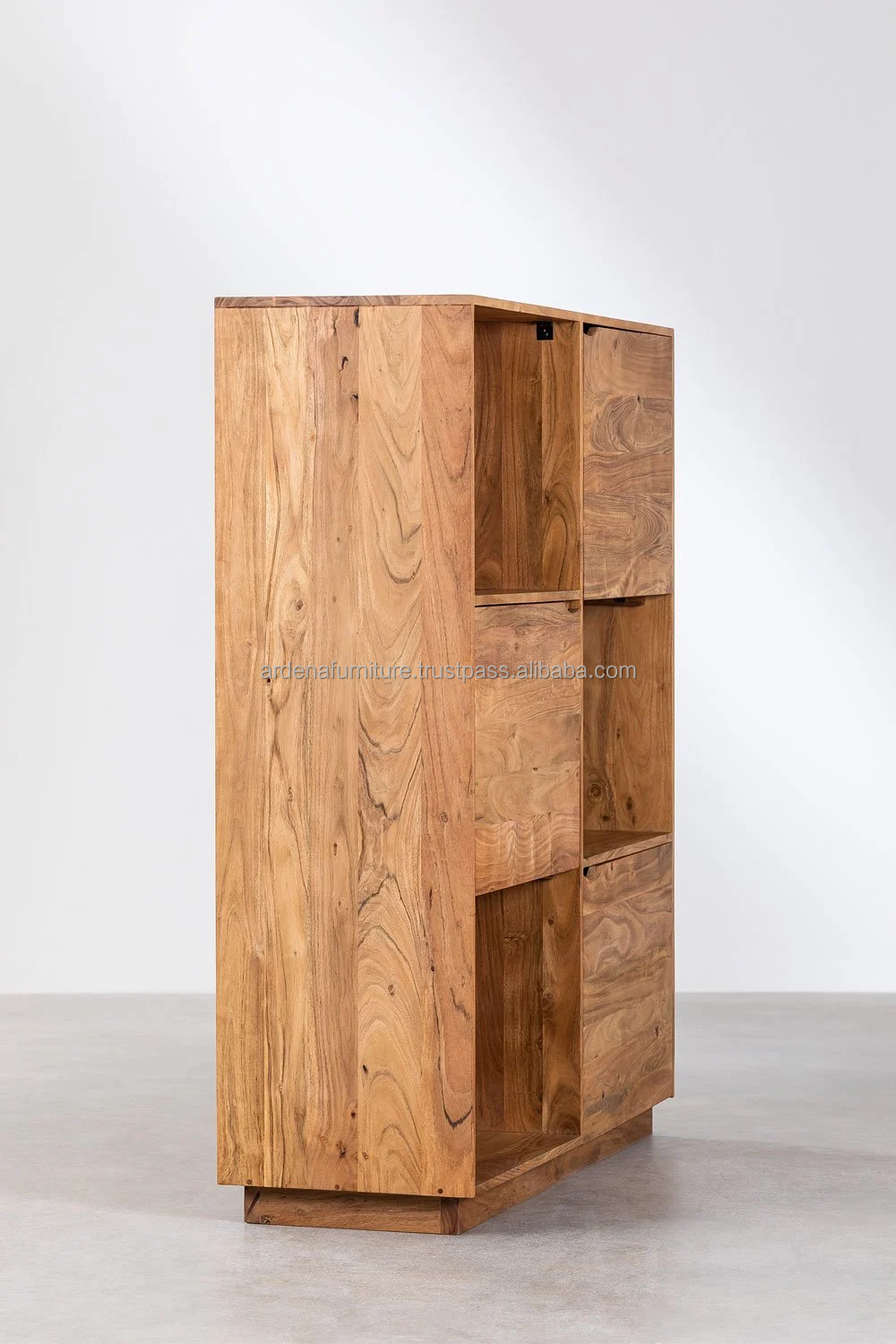 Up to date Stable Wooden Bookshelf Cupboard with Three Drawers for Indoor Decor – Residing Room Furnishings